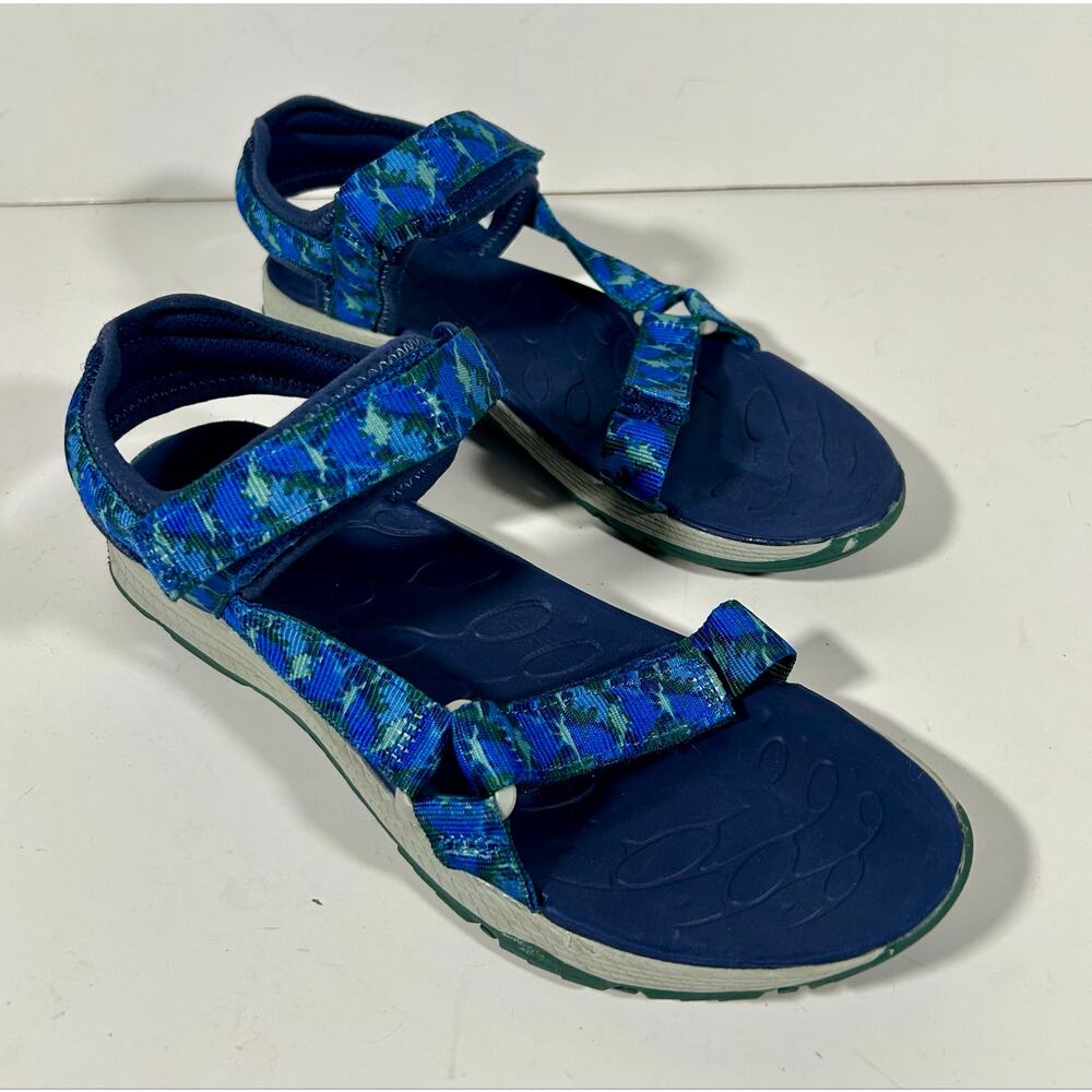 Women’s Merrell Blue Patterned Hiking Sandals – Size 6 US / 37 EU‎ Gorpcore